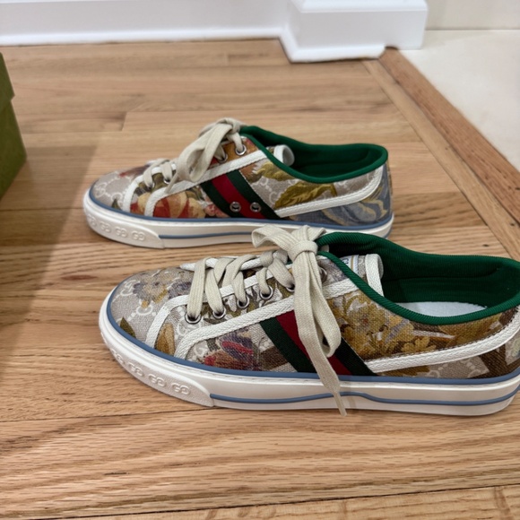 GUCCI GG Supreme Monogram Water Flora Web 1977 Tennis Sneakers 37.5 - Perfect! - Picture 8 of 8